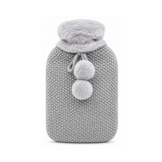 Medrull "Grey-Fur Neck & Pompoms" Hot Water Bottle N2 (1.7L).